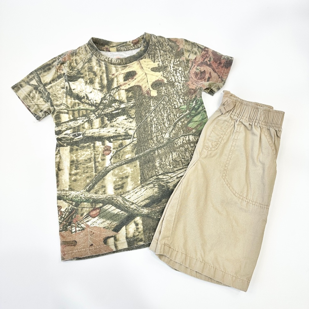 Game Winner Boys Camo Shirt Shorts Set Size Small 5/6 Short Sleeve Outfit